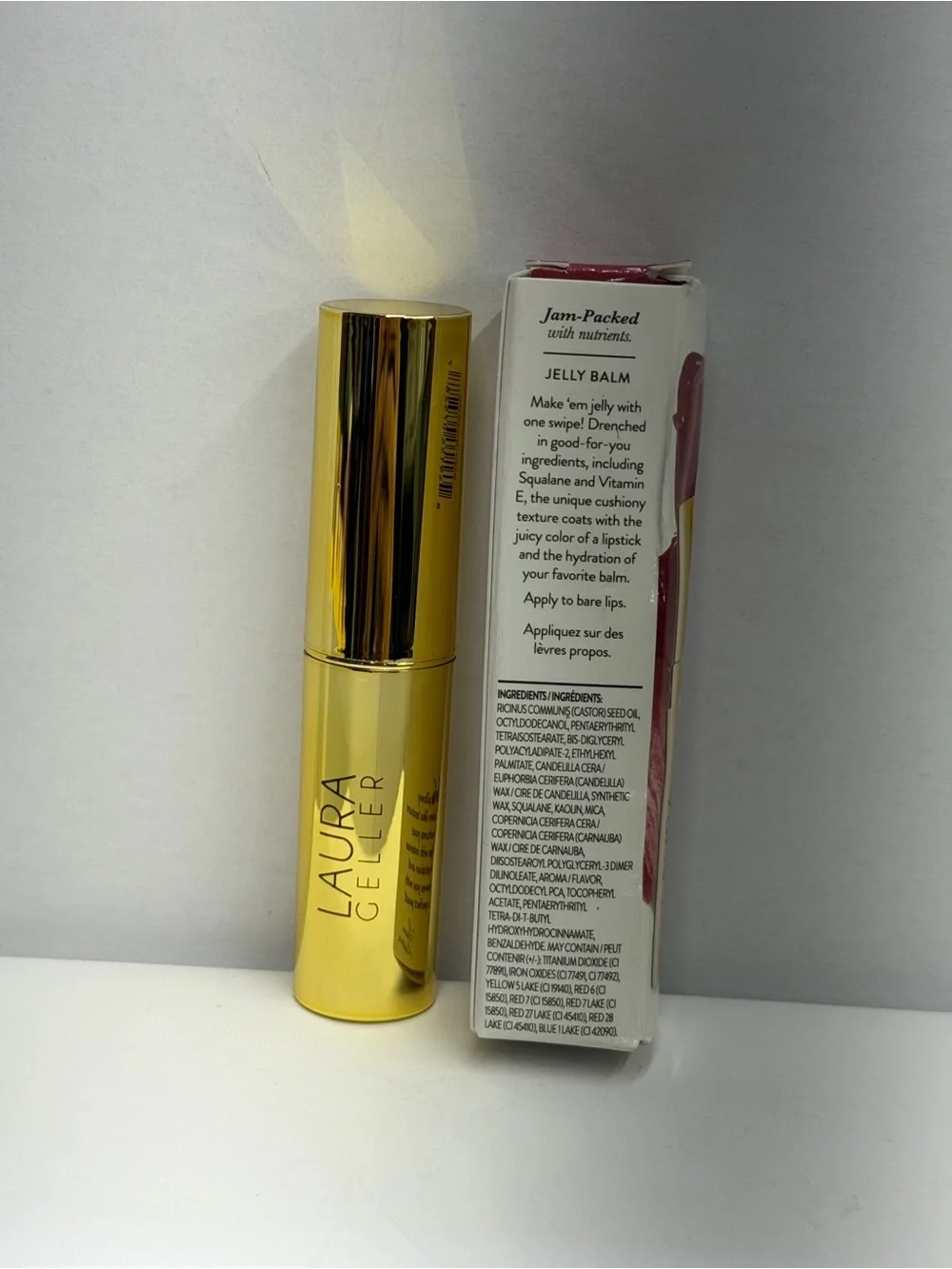 Laura Geller Jelly Balm Hydrating Lip Color Plum Happy 0.11 oz Full Size
